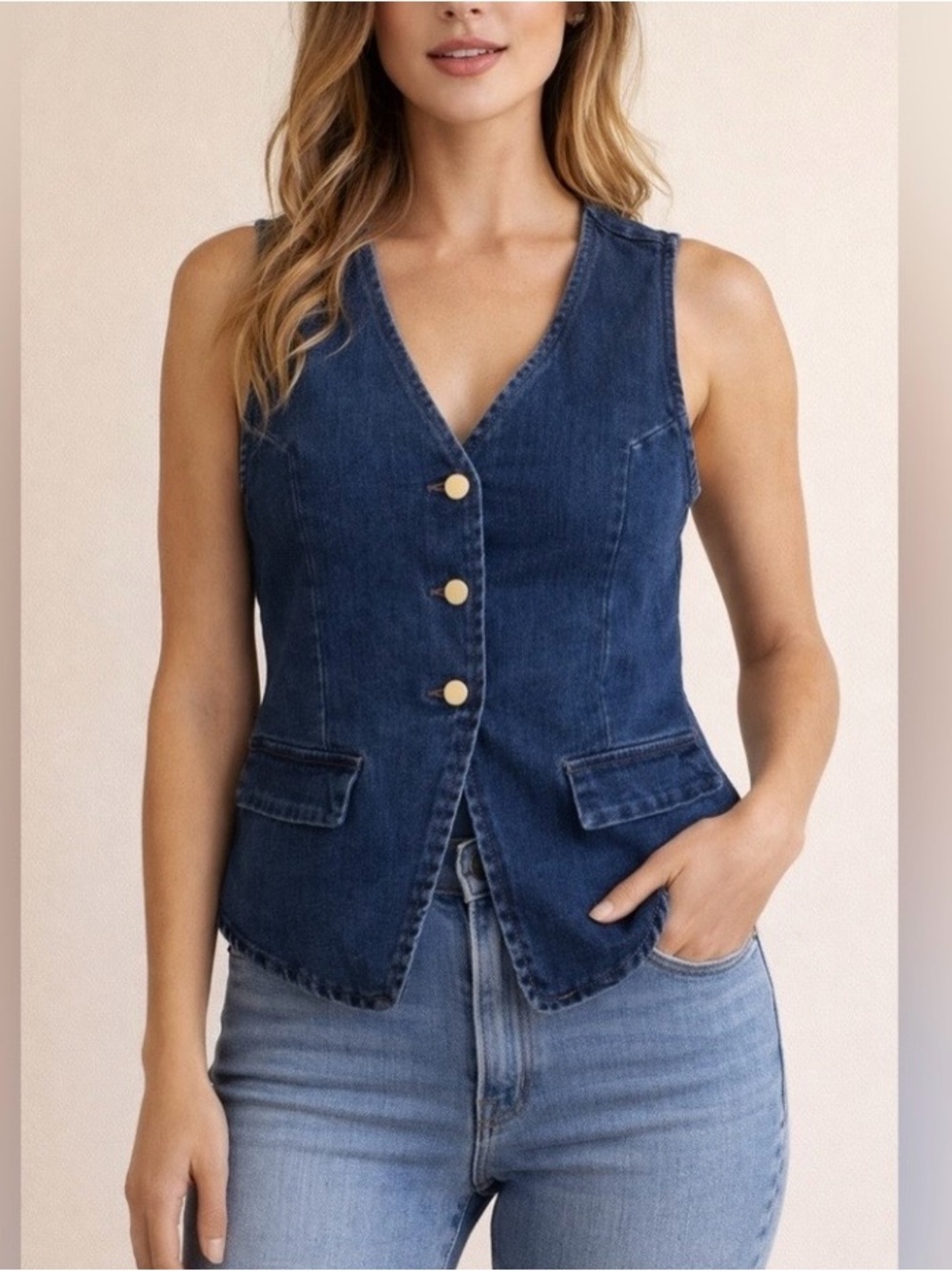 NWT Vigoss Denim Vest Size M